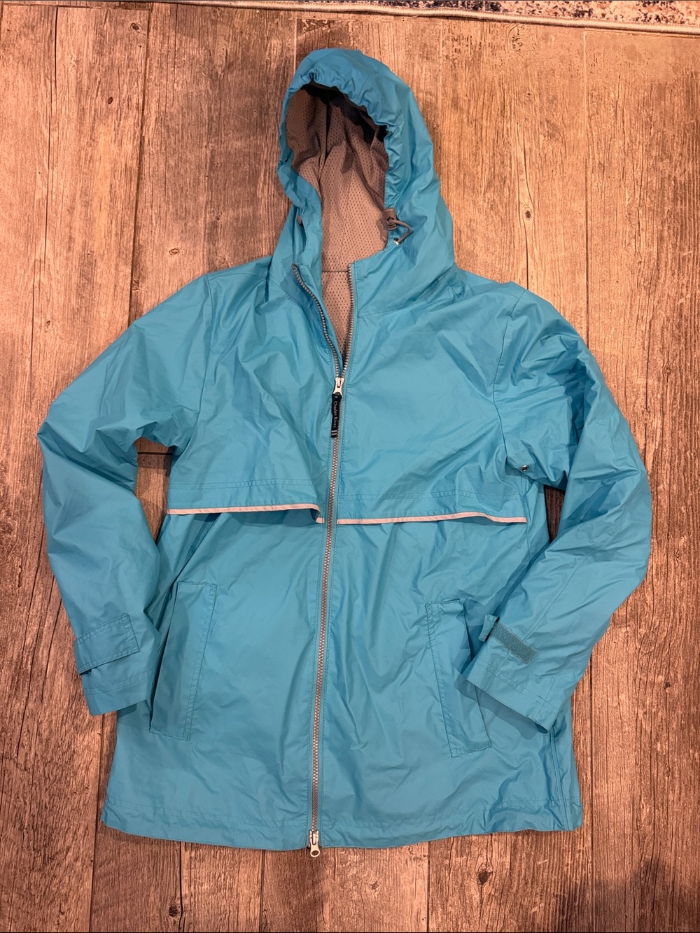 Charles River Apparel Light Blue Hooded Raincoat
